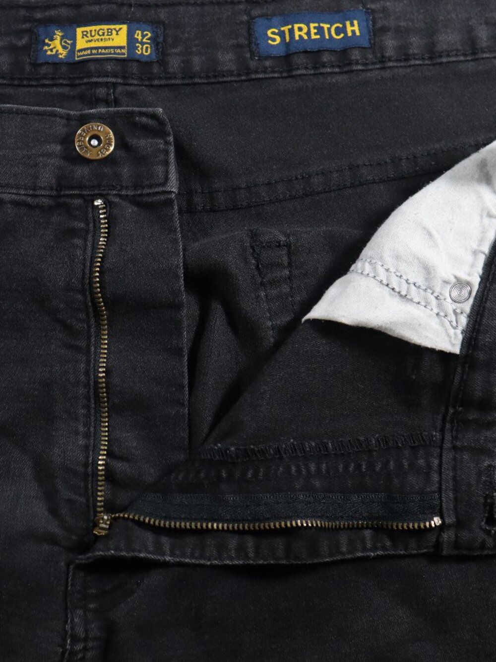 Rugby University Jeans Men 42 x 30 Straight Stretch Blue Denim Dark Wash - Picture 6 of 9